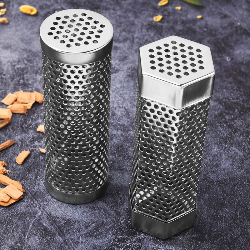 304 Stainless Steel Smoked Tube Barbecue Tube Smoked Box 6/12 Inch BBQ Round Diamond Barbecue Smoked Tube Tools