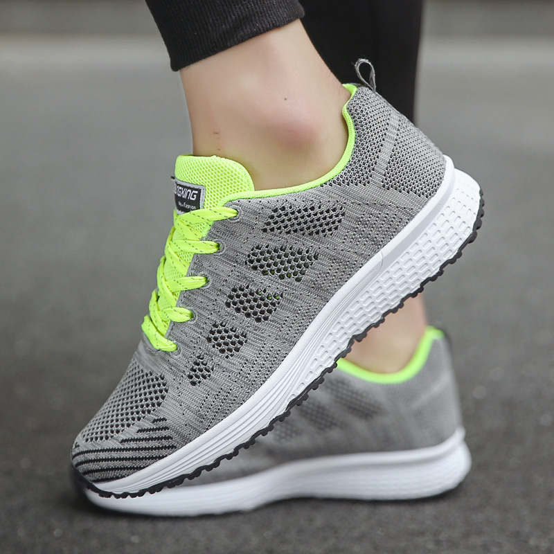 Cross-Border Spring and Summer Men's and Women's Shoes Korean Style Student Mesh Breathable Casual Shoes Running Shoes Fly Woven Fitness Sports Shoes Large Size