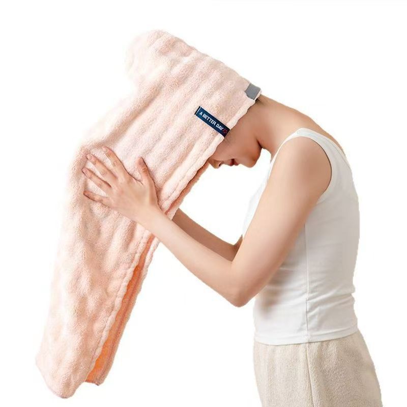 New French Style Light Luxury Hair Drying Hat Extra Large Thickened Water Absorbent Quick-drying One-piece Headscarf Wash Hair Strap Towel
