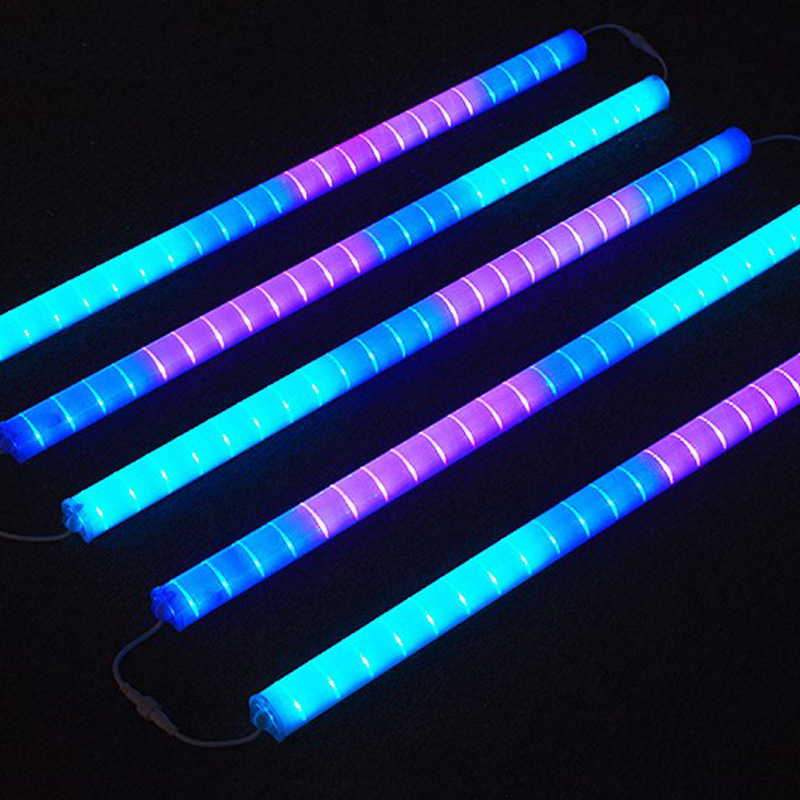 Led Waterproof Colorful Happy Running Water Guardrail Digital Lamp External Wall Door Head Advertising Signs Contour Neon Tube