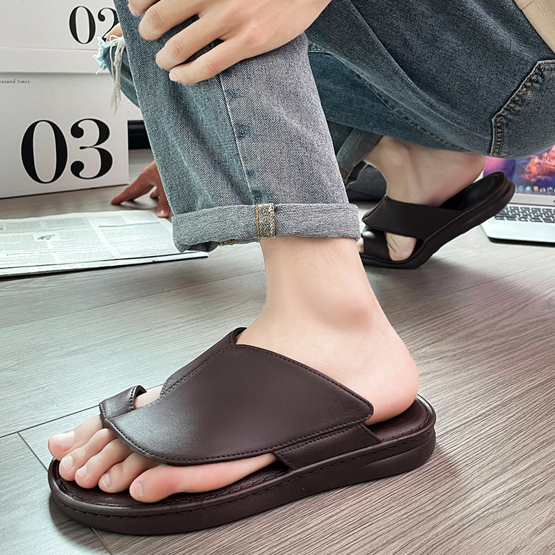 Flip-Flops for Men 2025 Cross-Border Non-Slip Summer Outer Wear Fashionable Soft-Soled Beach Flip-Flops Casual Men's Flip-Flops