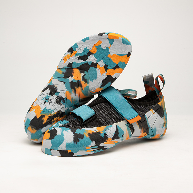 Factory Direct Sales New Four-Season Camouflage Rock Climbing Shoes for Teenagers and Men Indoor Bouldering Professional Entry-Level Sports Shoes