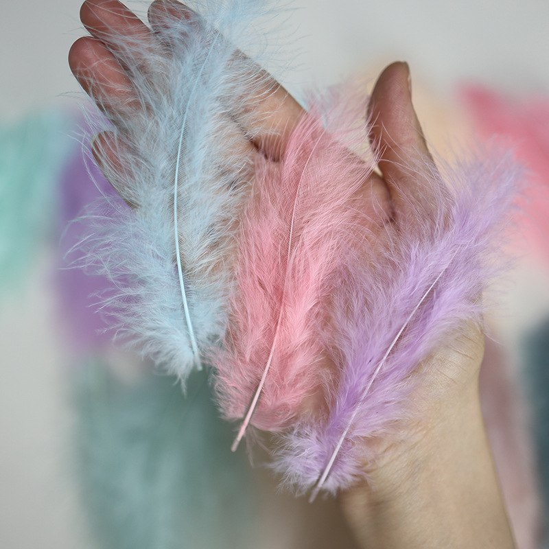 53 color source factory turkey feather pointed tail feather diy jewelry accessories handmade feather color gift box decoration
