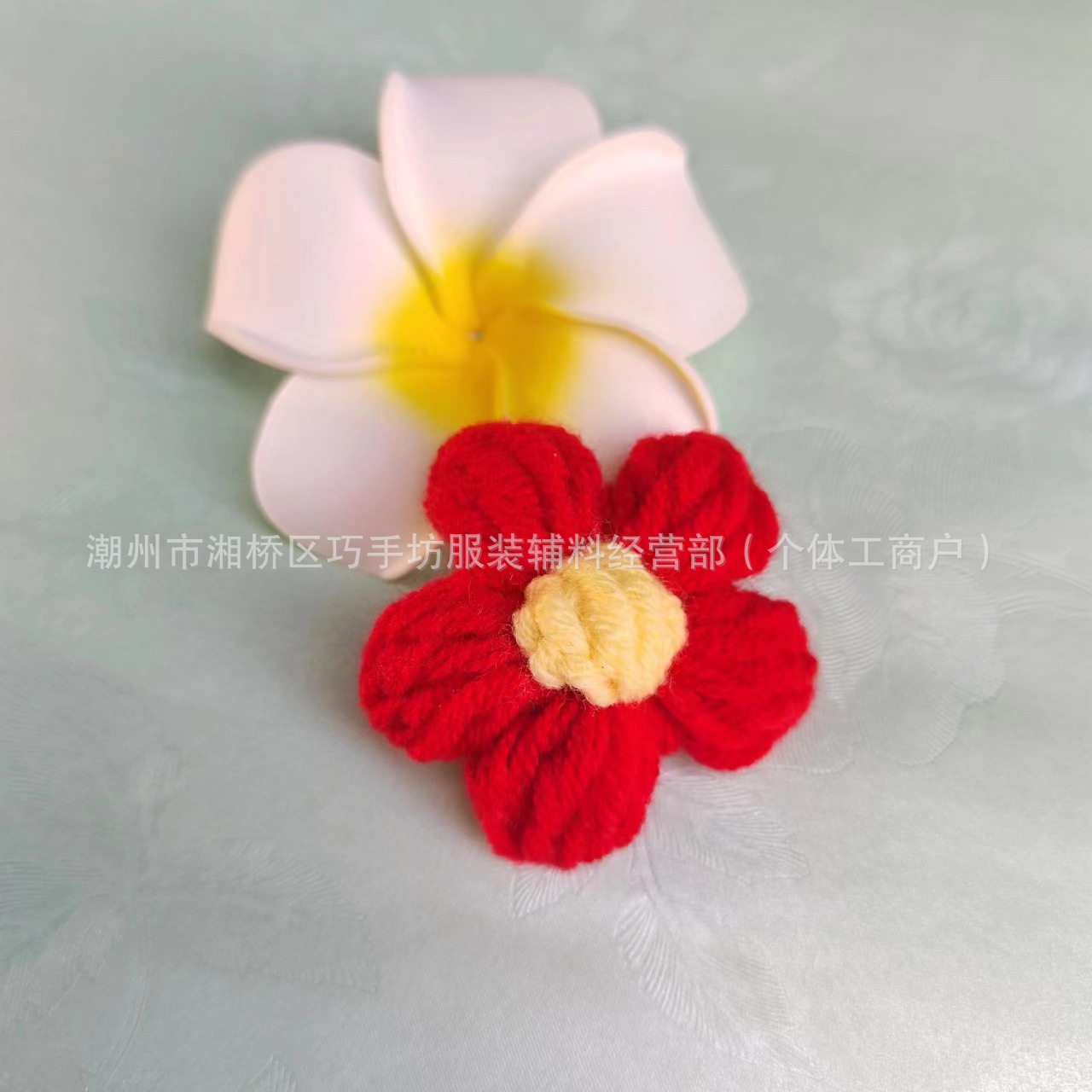 Wholesale Puff Flower Five-petal Flower Hand Hook Wool Flower Hairpin Corsage diy Bag Clothing Accessories Autumn and Winter Flowers