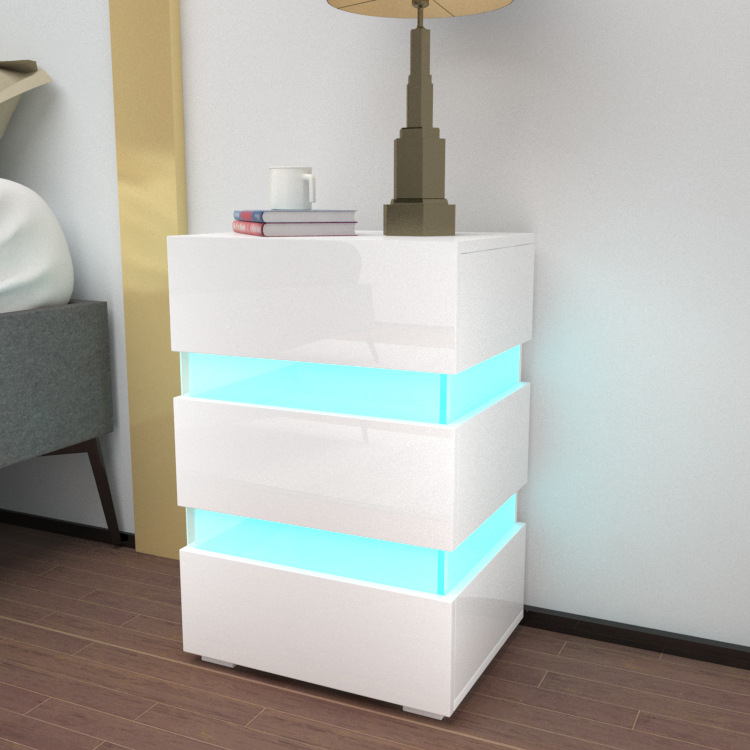Modern minimalist bedside table household bedroom small apartment with light acrylic storage with drawer bedside table