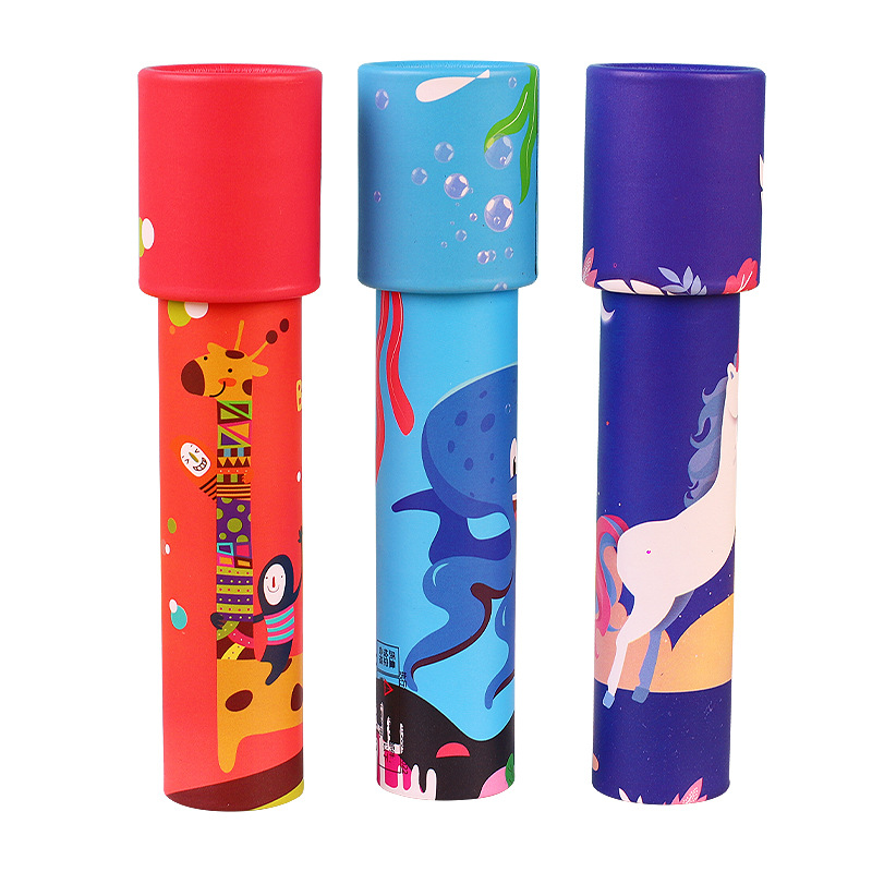 New Cartoon Medium-Sized Rotating Kaleidoscope Magical Magic Versatile Interior View Kaleidoscope Kindergarten Kidsren's Small Toys