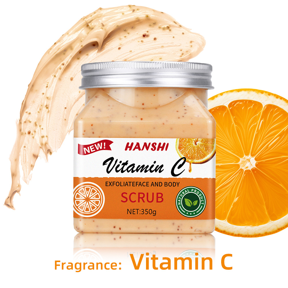 Fruit Scrub Exfoliating Chicken Skin Bath Cleansing Body Scrub Cross-Border Foreign Trade Spot Wholesale 350ml