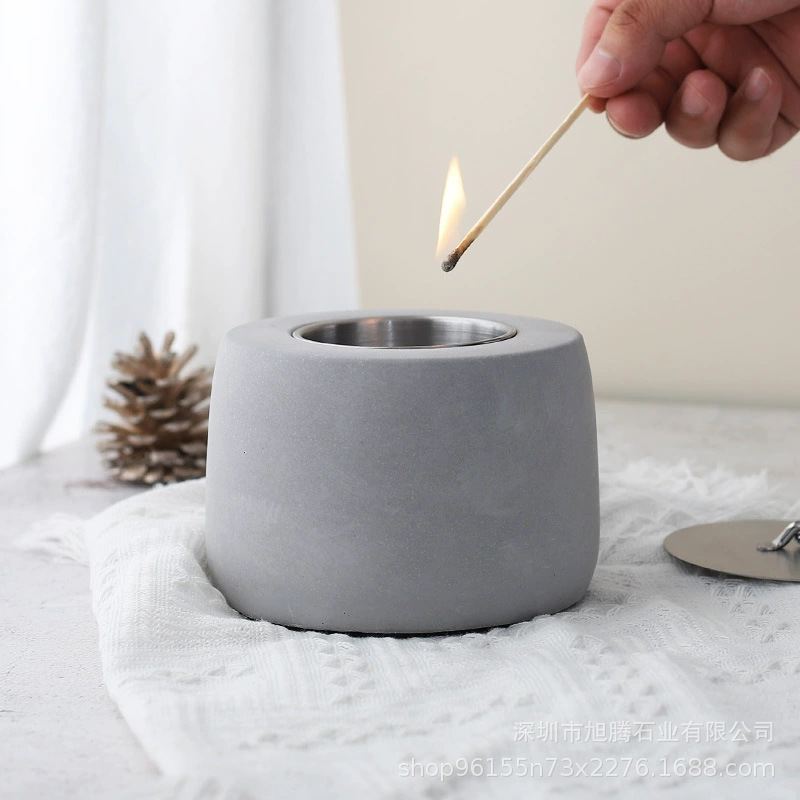 Cross-Border Simple Indoor and Outdoor Cement Stove, Carbon-Free Heat-Resistant Alcohol Stove, Desktop Portable Barbecue Stove, Cement Stove