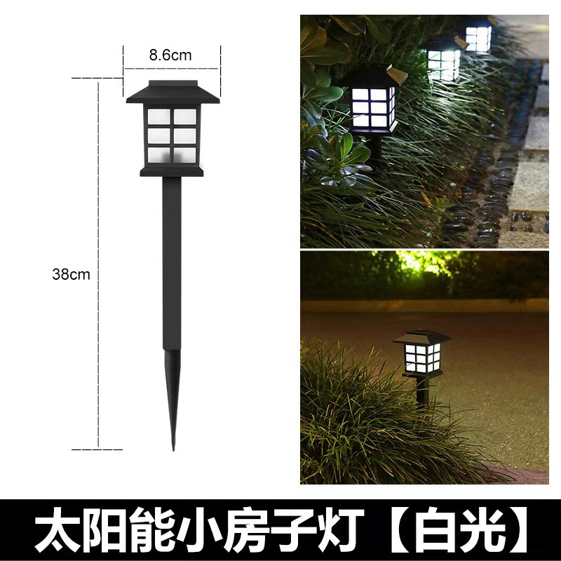 Cross Border Outdoor Rainproof Solar LED Lawn Light Small House Light Mini Solar Light Palace Light Courtyard Garden