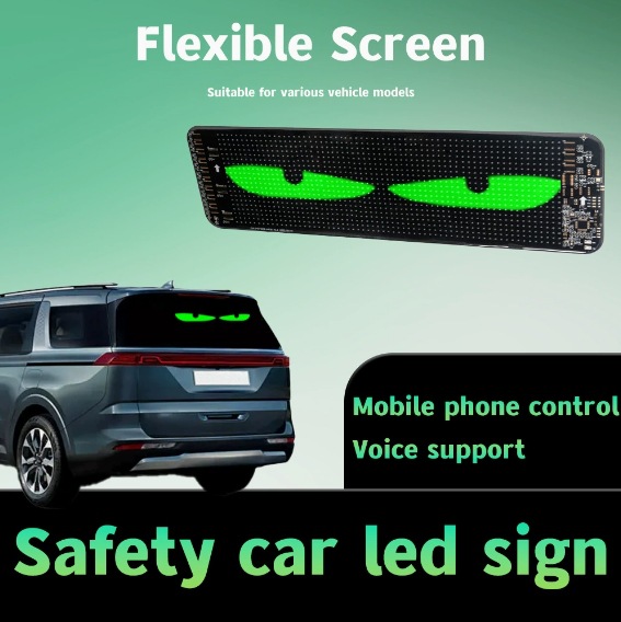 Cross-border new car LED soft screen usb car flexible advertising screen remote control Bluetooth car display universal