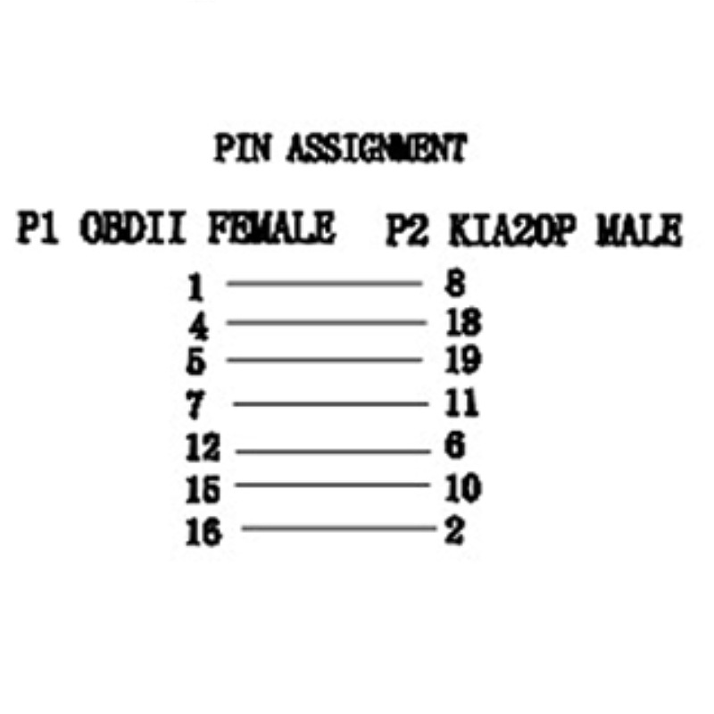 For Kia 20 Pin to 16 Pin Car Diagnostics Adapter Obd 1