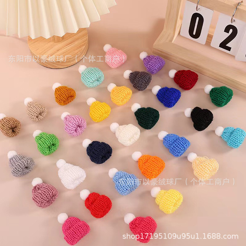 Cross-Border Spot Christmas Colorful Mini Knitted Hat Clothing Accessories Accessories Fur Ball Wool Finger Hat