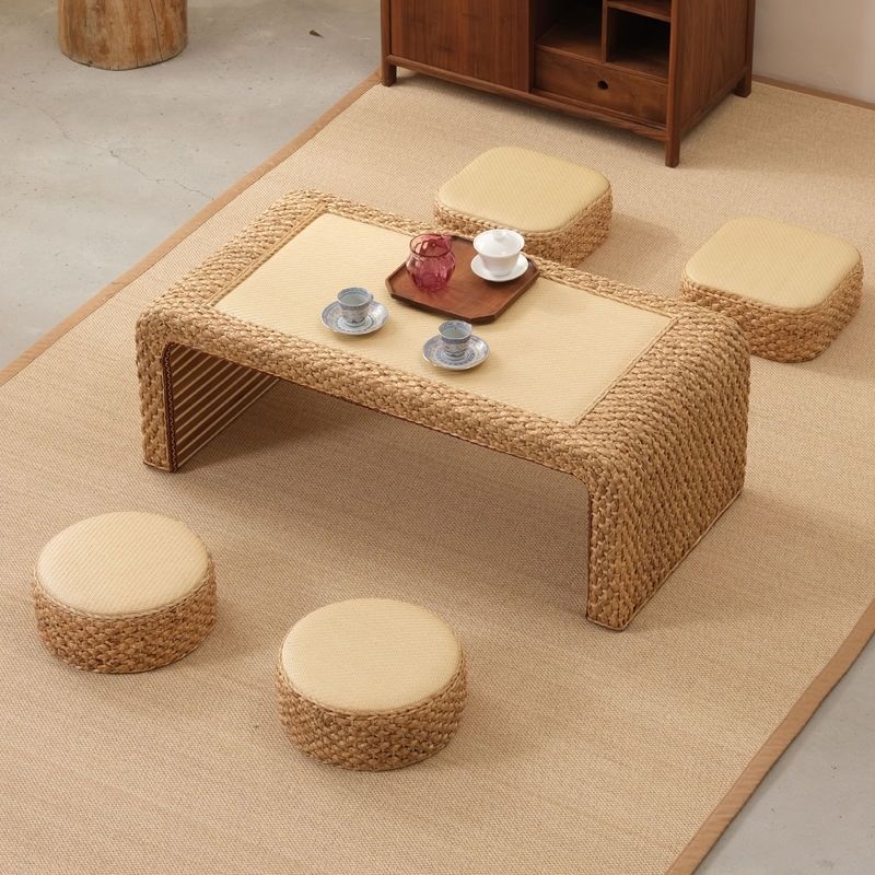Japanese-Style Rattan Tatami Coffee Table, Floor Table, Zen Tea Table, Simple Balcony Table, Chinese-Style Low Table, Bay Window Table, Kang Table