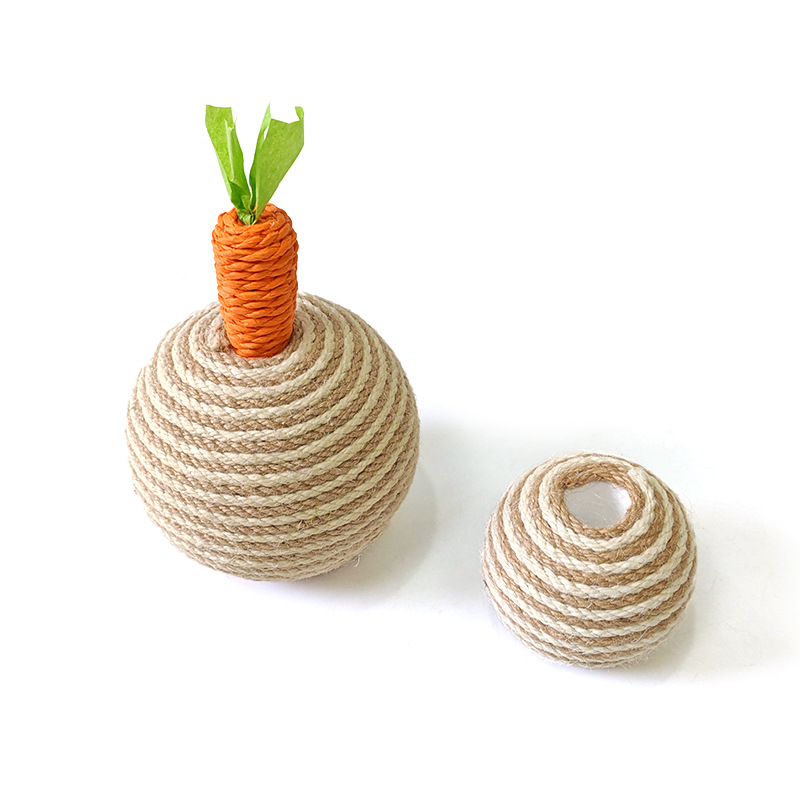 Cat Scratch Board Cat Toy Wooden Cat Scratch Ball Grinding Claw Hand Winding Sisal Rope Cat Climbing Rack Durable Cat Scratch Pet Supplies