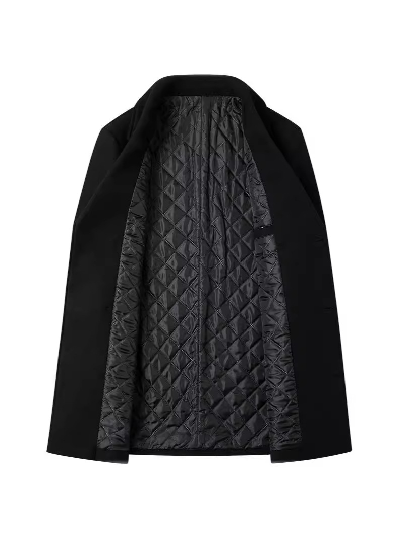 Autumn and Winter New European-sized Men's Wool Coat Fashionable Double-breasted Lapel Mid-length Wool Coat for Men