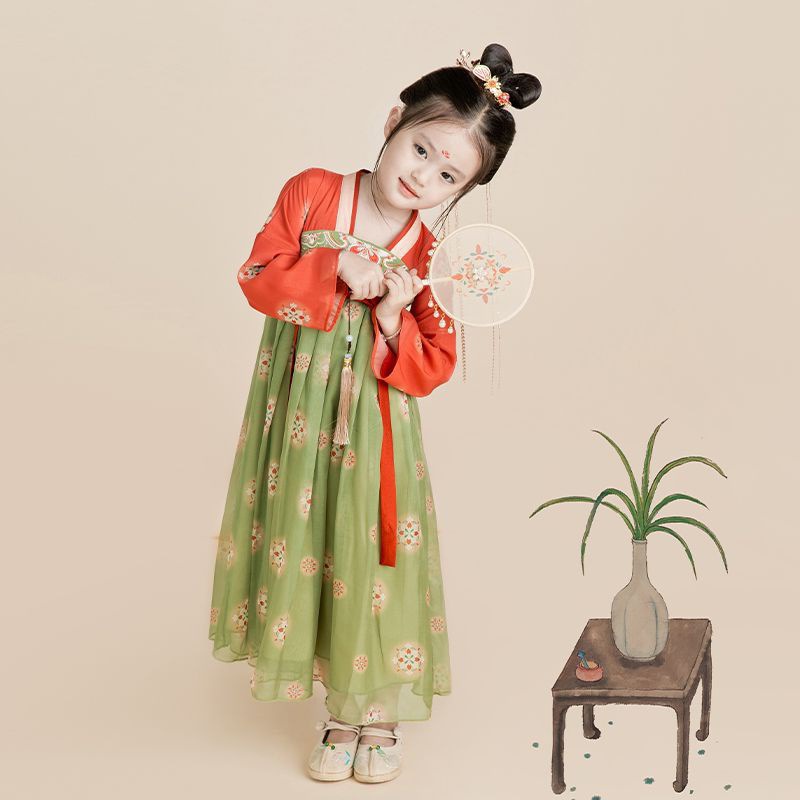 Girl. Children's Hanfu autumn Chinese style retro Ru skirt super fairy dress festive female treasure Dunhuang style costume