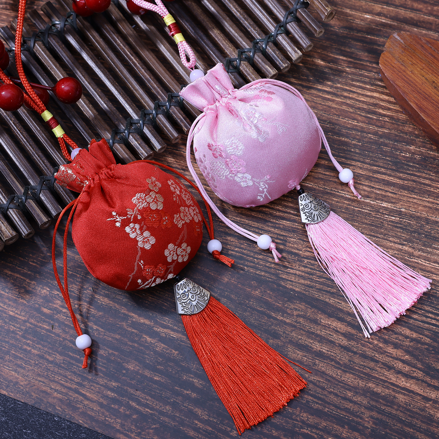 New Style Plum Blossom Embroidered Antique Sachet Car Hanging Sachet Ai Cao Fu Bag Hanfu Accessories Sachet Gift Bags Empty Bag