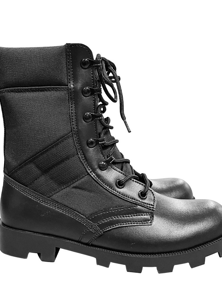 Waterproof Tactical Climbing Combat Non-Slip Abrasion Resistant High Top Mountain Climbing Hiking Training Black Boots