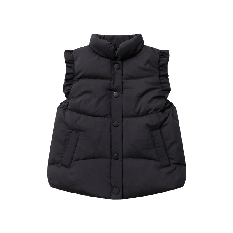 2025 New Children's down Vest Autumn and Winter Korean Style Girls Baby Warm Vest Girls Lace Waistcoat