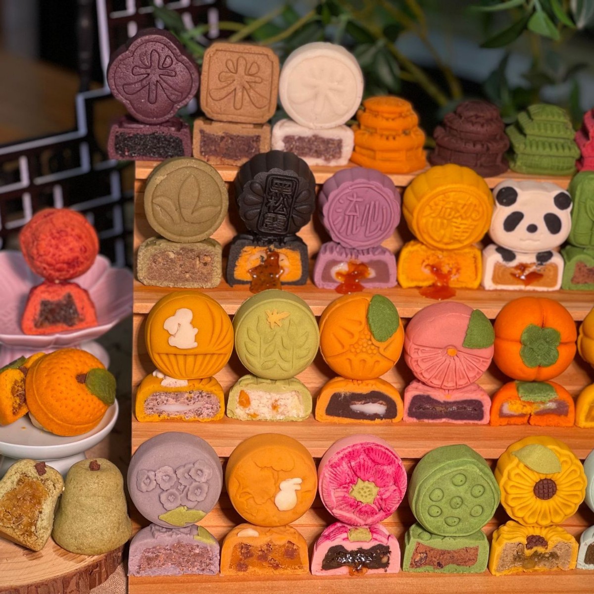 Mid-Autumn Mooncake Frozen Top Oolong Tartary Buckwheat Highland Barley Lotus Lotus Pastry Peach Mountain Skin Souvenir Factory Direct Sales