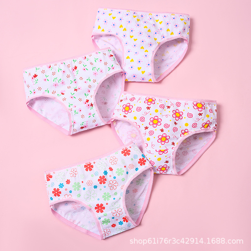 Cotton Briefs Women Cross Border 100% Cotton Briefs for Girls Cute Printed Dopamine Briefs for Little Girls