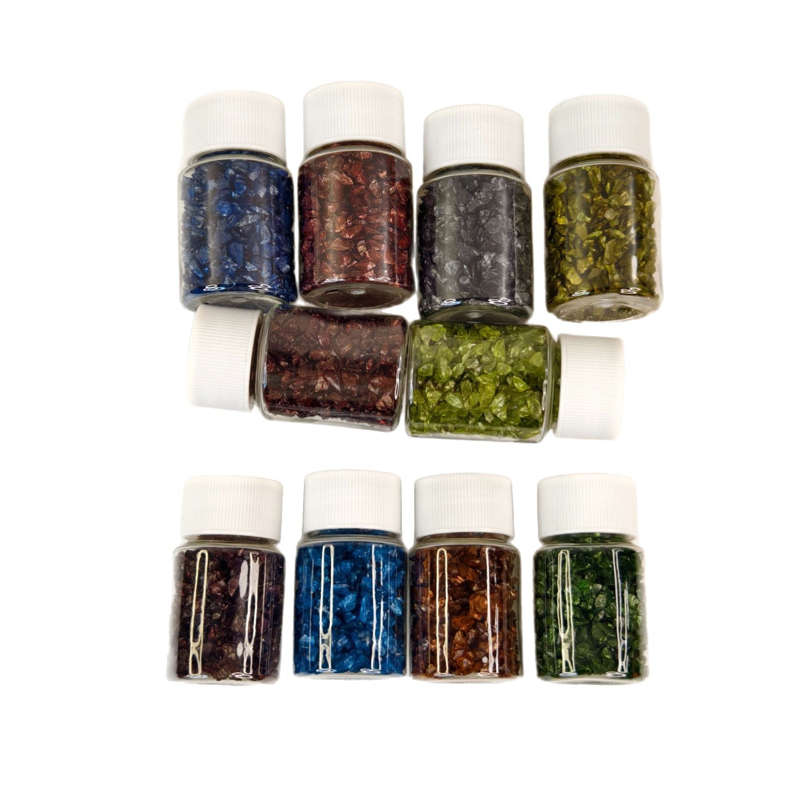 Iridescent Metallic Glass Diamonds, Crystal Glass Sand, Resin Colored Diamonds, Quicksand Filler, Nail Art Decoration Materials, Shiny