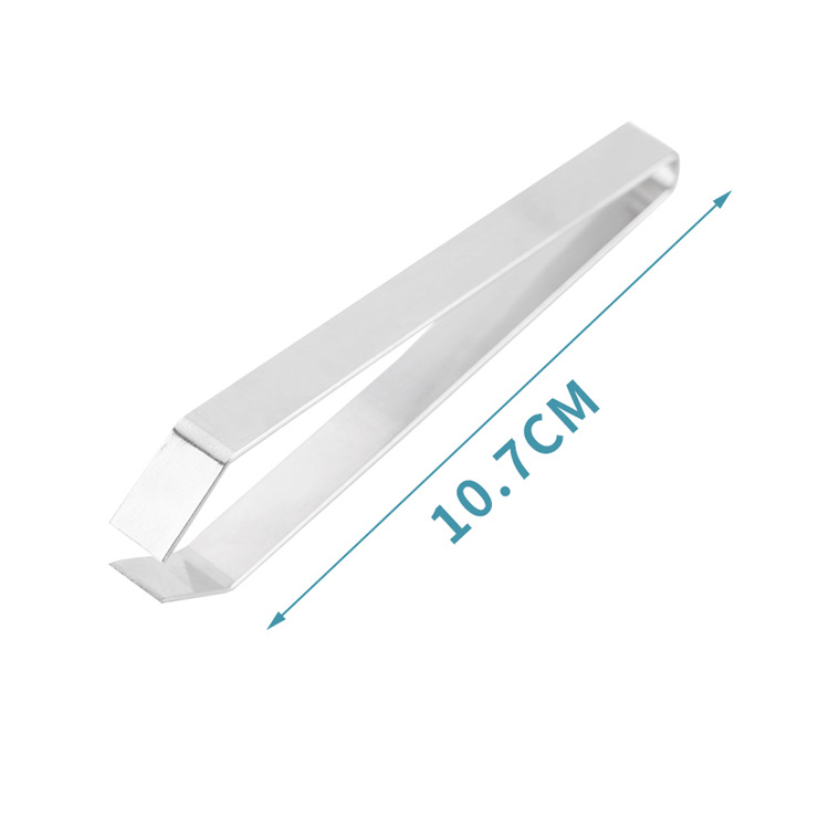 Manufacturer in stock pig hair clip stainless steel flat oblique mouth hair remover household chicken duck goose hair clip pick fish bone clip tweezers