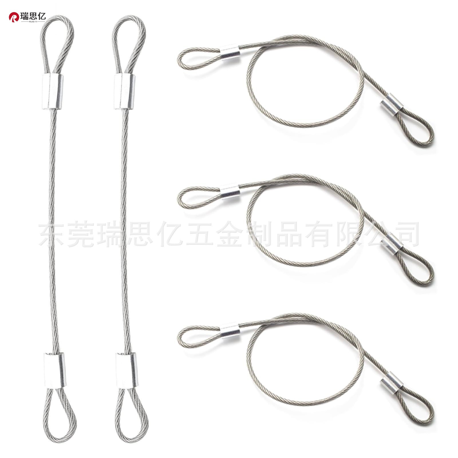 Оцинкованная проволочная веревка из нержавеющей стали 304 с прессованным алюминиевым крючком на конце