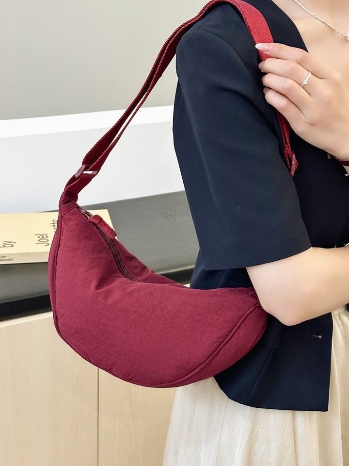 Shoulder Bag Japanese Style Bag Autum Women's 2025 New Crossbody Bag Versatile Armpit Bag Crescent Bag Fashionable Dumpling Bag
