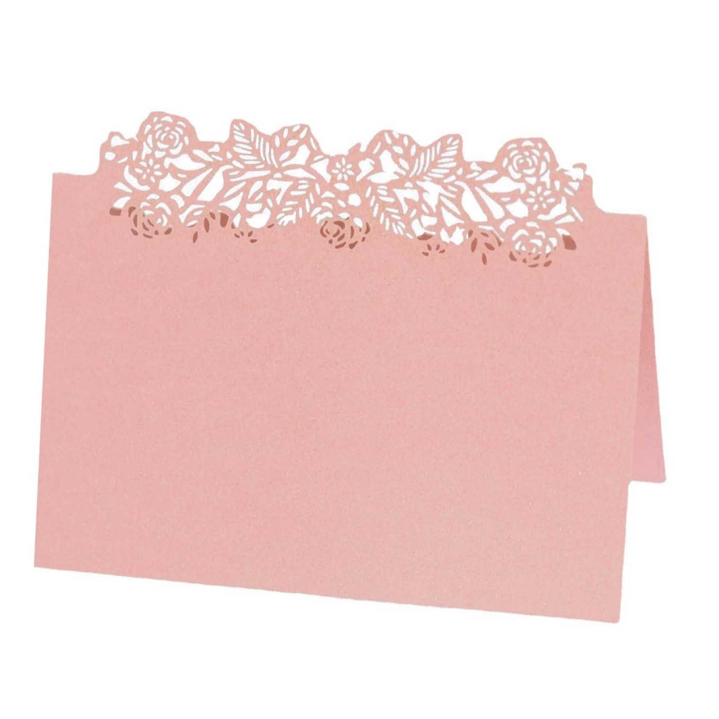 Wedding butterfly seat card hollow rose creative name sign-in desk card milk white pearlescent table card wholesale