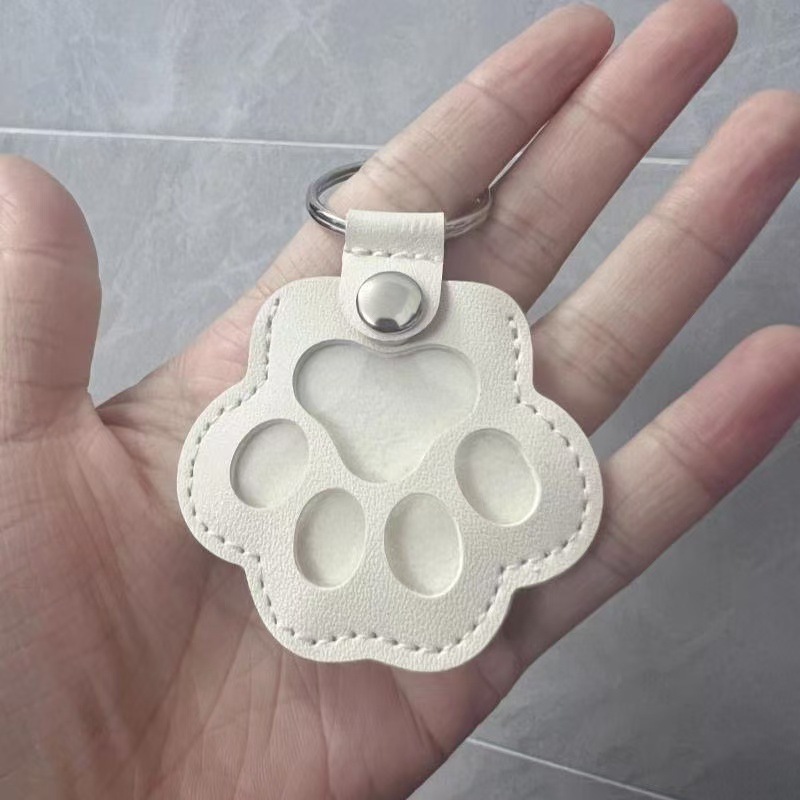 Spot Pet Hair Storage Keychain Cross-Border Pu Leather Hair Commemorative Collection Cat Claw Hair Bag