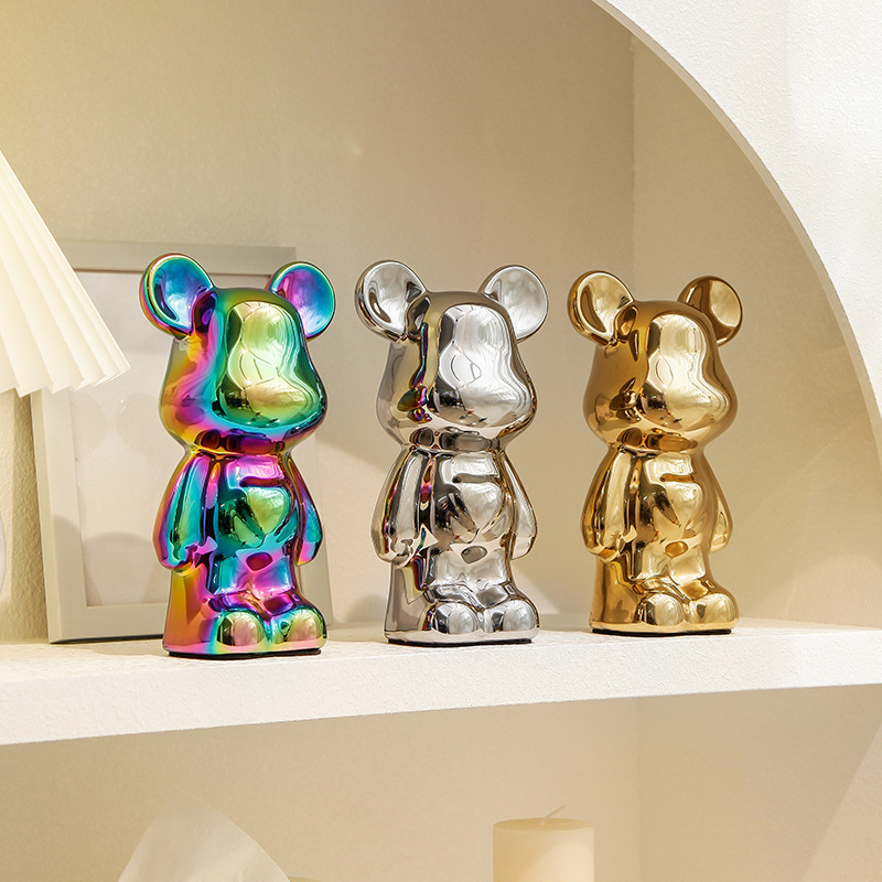 Ceramic Plating 18cm Love Violence Bear Ornaments Living Room Light Luxury Creative Crafts Entrance Wine Rack Decorations