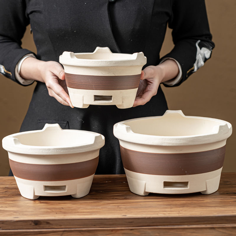 Cooking Tea Around the Stove, Household Indoor Old-Fashioned Charcoal Stove, Household Edge Stove, Mud Charcoal Stove, Outdoor Barbecue Clay Roasting Tea Equipment