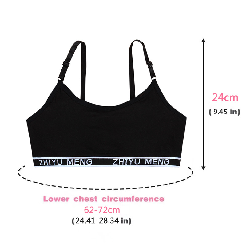Girls' Bra Adjustable Sling Cotton Wire-Free Insert Development Period Student High School Student Bra Cross-Border Foreign Trade Model