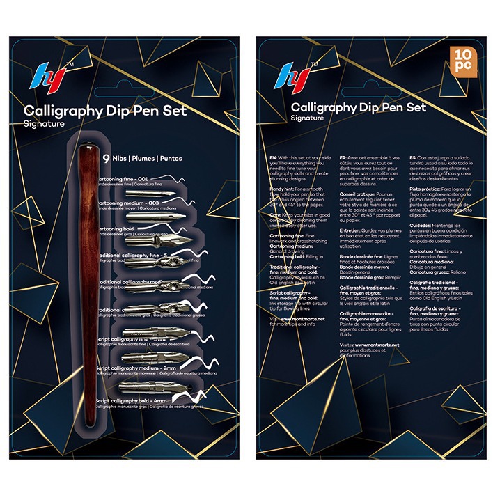 Набор перьев для рисования, комиксное перо, художественное каллиграфическое перо, английское каллиграфическое перо, деревянная ручка, 9 nibs