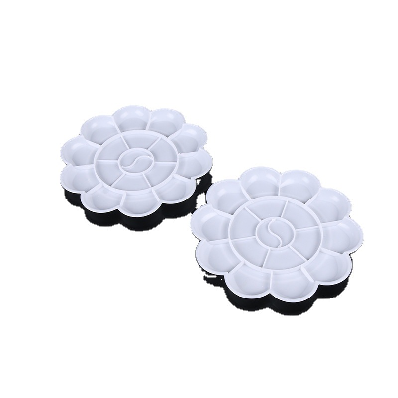 Art Palette White Plum Blossom Palette Painting Watercolor Pigment Palette Multi-Grids Paint Box Palette