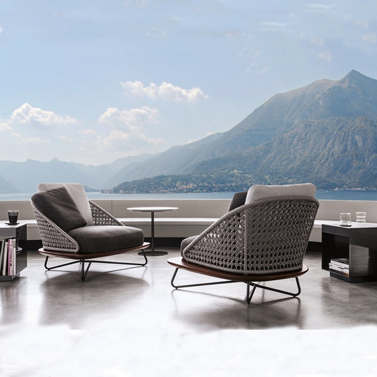 Северный стиль, уличный диван, комбинация, гостиная, двор, отдых, уличная вилла, ротанговый диван, балкон, ротанговое кресло, кофейный столик