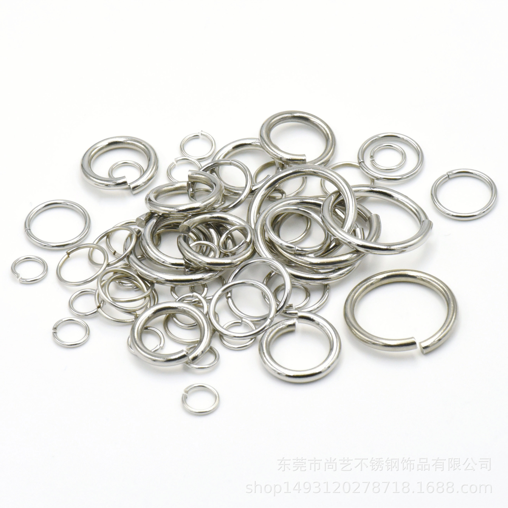 Stainless Steel Open Ring Non-Fading Necklace Bracelet Connecting Ring Single Ring Handmade DIY Jewelry Accessories Ring Connecting Ring