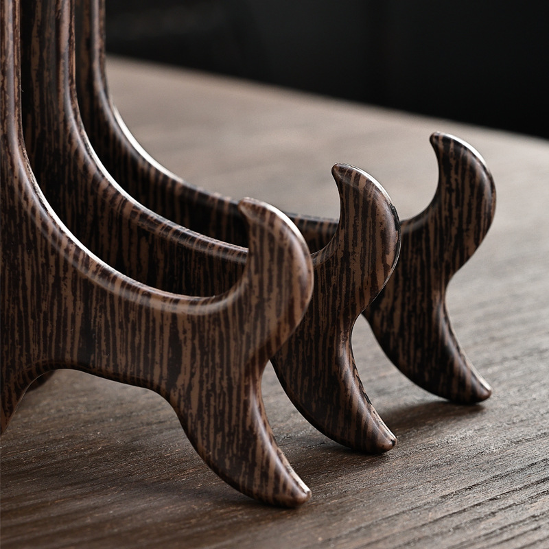 Imitation Solid Wood Tea Rack Yunnan Pu'Er Tea Rack Ceramic Plate Storage Rack Plastic Tea Cake Rack Kung Fu Tea Set