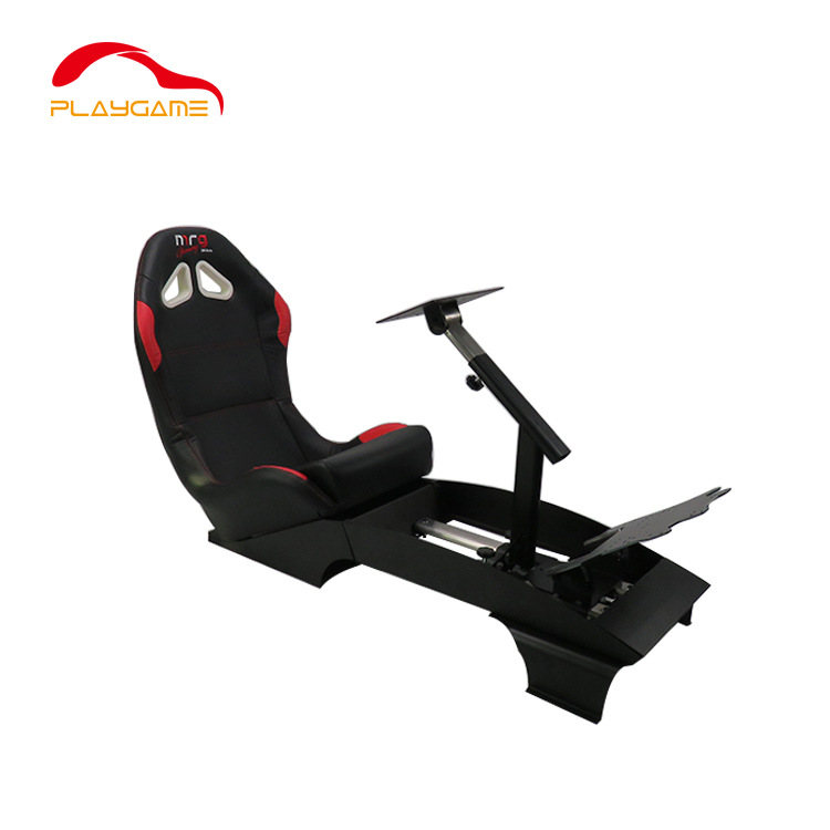 Racing simulator cockpit professional support with TV stand up steering wheel station