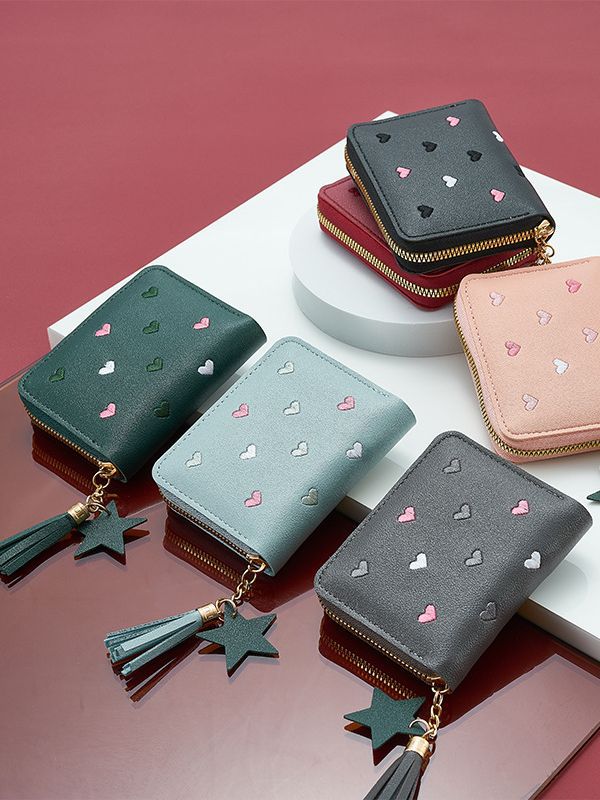 Новый Кошелек С Бахромой Застежка Для Женщин Короткий Корейский Версия Многофункциональный Симпатичный Стиль Женская Монетница 90% Скидка Многофункциональные Деньги