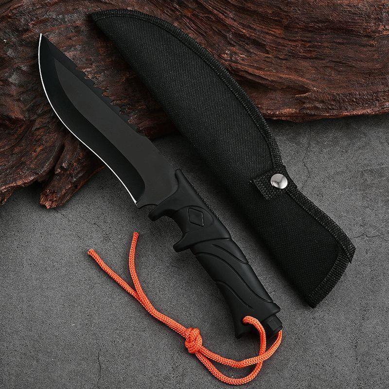 High Hardness Knife, Stainless Steel Straight Knife, Outdoor Fruit Knife, Mountaineering Knife, Self-Defense Portable Mini Knife with Bonus Knife Sheath