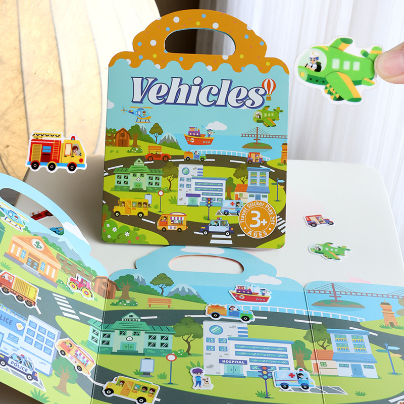 Cross-Border Source Jelly Stickers Quiet Book DIY Fun Children's Journal Scene Stickers 3-6 Years Old Educational Toys
