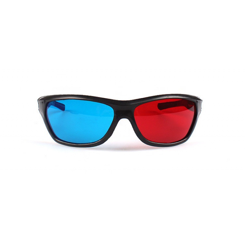 In Stock 2025 Factory Direct Sales Red and Blue 3D Glasses 3D Stereo Glasses Sports Style Wholesale Can Be Made with Logo