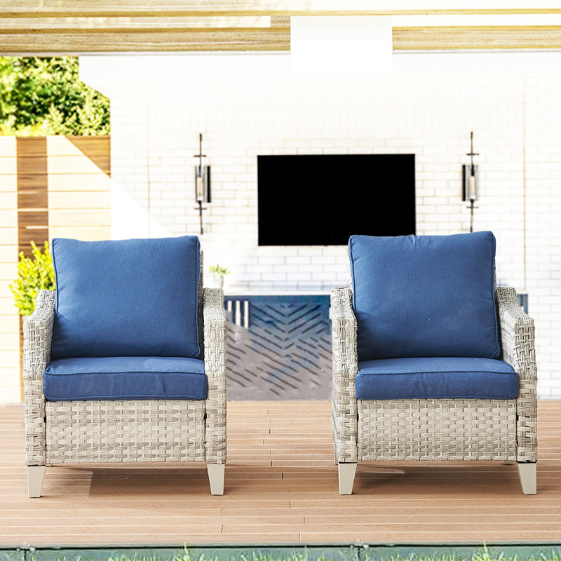 Outdoor Rattan Sofa Combination Courtyard Terrace Three-Person Leisure Rattan Canopy Sofa Balcony Hotel Lounge Chair Bed