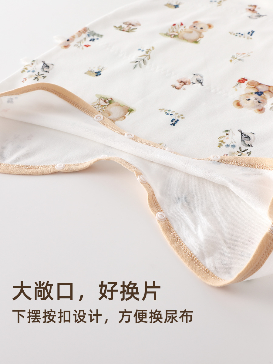 Baby Nightgown, Baby Sleeping Bag, Pure Cotton Type a Long-Sleeved Pajamas, Spring & Fall Anti-Kick Nightgown, Kidsren's Jumpsuit, Home Clothes