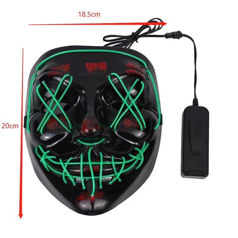 Cross-border Amazon led luminous black V mask cold light Halloween mask ghost dance luminous mask