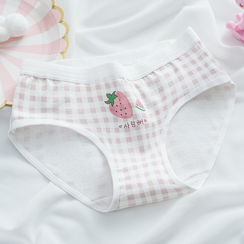 Children's Korean version of cute underwear women's cotton triangle little girls big children's baby underwear without butt wholesale