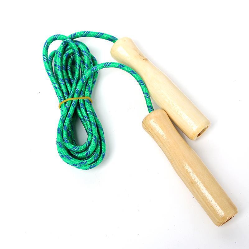 Wooden handle rope skipping children's game stall supply kindergarten gifts wholesale exercise cartoon wooden handle rope skipping