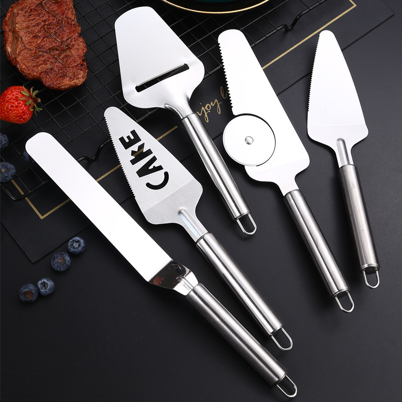 Круглая ручка с зубцами, треугольная лопатка для сыра, пиццы, кухонный гаджет, лопатка для тортов из нержавеющей стали
